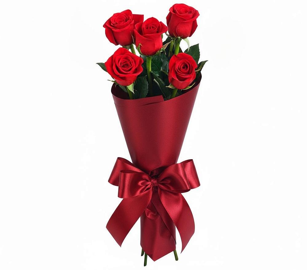 Букет 5 Красных роз Эдлесс Лав в Исилькуле
