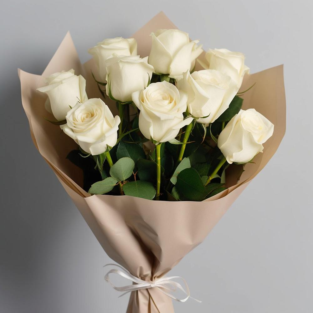 Букет 9 Белых роз Эдлесс Лав в Исилькуле