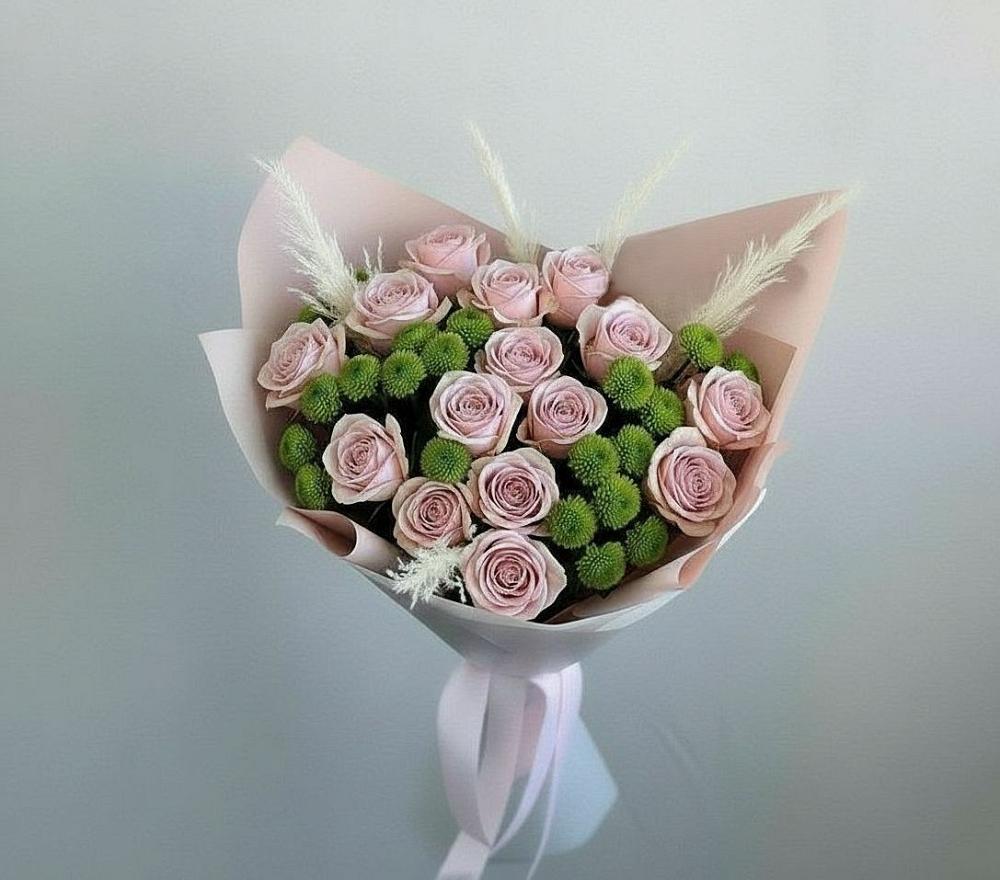 Букет цветов из: Розы и Хризантемы в Исилькуле