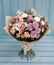 Букет цветов из:  Хризантемы, Розы и Альстромерии в Исилькуле