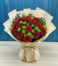 Букет цветов из:  Розы и Хризантемы в Исилькуле